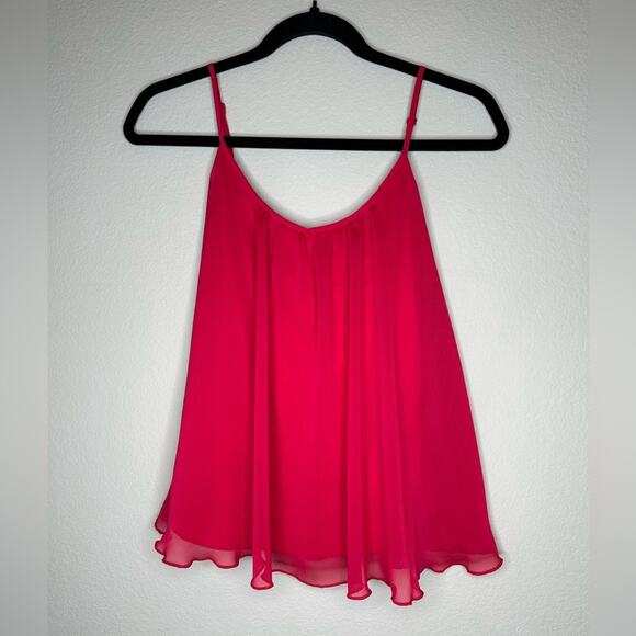 EXPRESS Womens Spaghetti Strap Flowy Swing Camisole Tank Bright Magenta Size XS - Picture 5 of 7